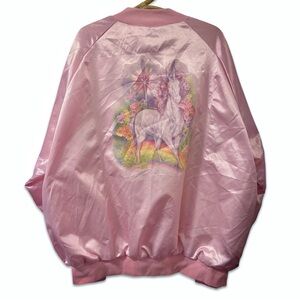 Vintage satin unicorn bomber jacket 4XL